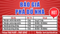 Bảng báo giá chi phí phá dỡ nhà cũ, nhà xưởng, công trình xây dựng
