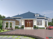 Mẫu thiết kế nhà vườn mái Nhật 15x12m 4 phòng ngủ đơn giản đẹp hiện đại
