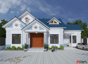 Mẫu nhà mái Thái cấp 4 đẹp 3 phòng ngủ 16x10m tại Chí Linh Hải Dương