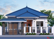 Mẫu nhà vườn mái Nhật cấp 4 nông thôn 10x10m 3 phòng ngủ chi phí thấp