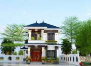 Mẫu nhà vườn mái Nhật 2 tầng 5 phòng ngủ 9mx12m hiện đại hợp phong thủy