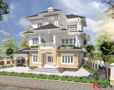 Mẫu Biệt Thự 3 Tầng Mái Nhật 13x11m 4 Phòng Ngủ Đẹp, Hợp Phong Thủy