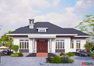 Mẫu nhà vườn mái Nhật cấp 4 kích thước 12x18m 3 phòng ngủ đủ công năng