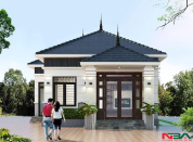 Mẫu nhà vườn mái Nhật cấp 4 3 phòng ngủ kích thước 9.5x13.5m rẻ đẹp