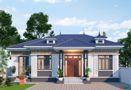 Mẫu nhà vườn mái Nhật cấp 4 3 ngủ kích thước 15x7.5m công năng đầy đủ
