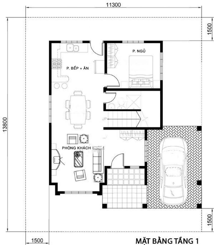 Biệt thự 2 tầng mái thái 4 phòng ngủ 2