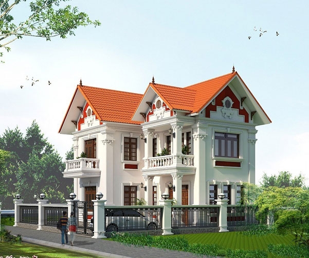 Biệt thự 2 tầng mái thái diện tích 150m2 với 4 phòng ngủ 1