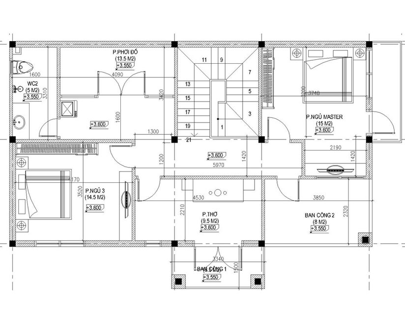 Biệt thự 2 tầng mái thái diện tích 150m2 với 4 phòng ngủ 4