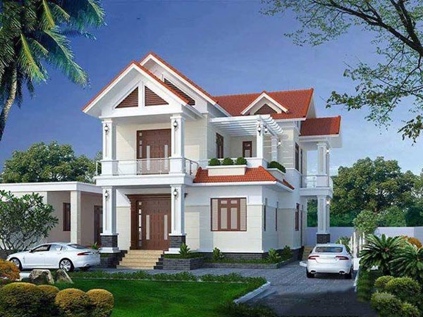 Biệt thự 2 tầng mái thái hiện đại 4 phòng ngủ