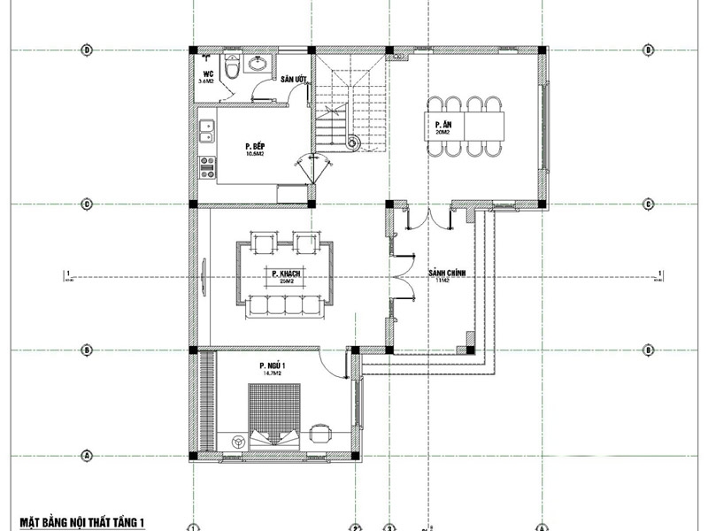 Biệt thự 3 tầng 5 phòng ngủ phong cách hiện đại 2