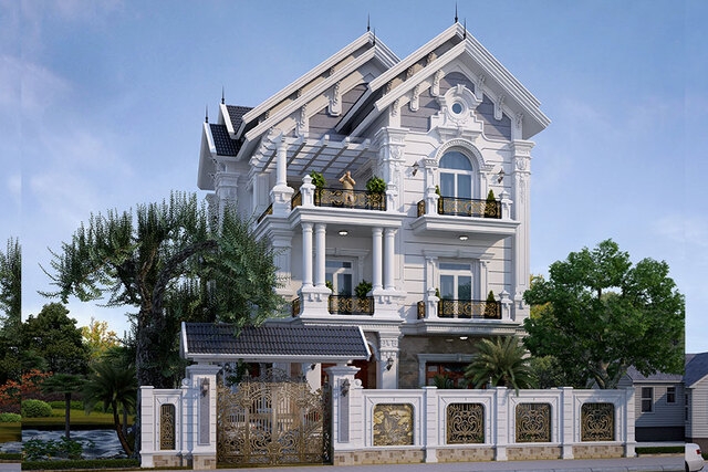 Biệt thự phố mái Thái nhiều lớp