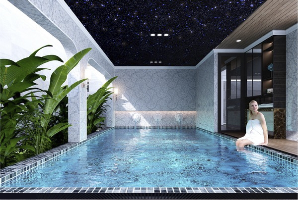Hồ bơi biệt thự phố 4 tầng