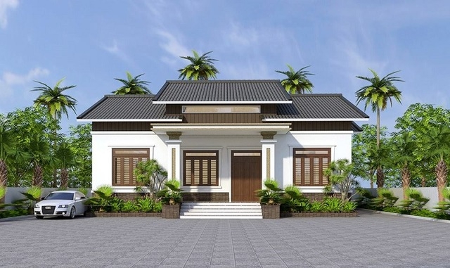 Nhà cấp 4 mái thái nông thôn hiện đại mẫu 2
