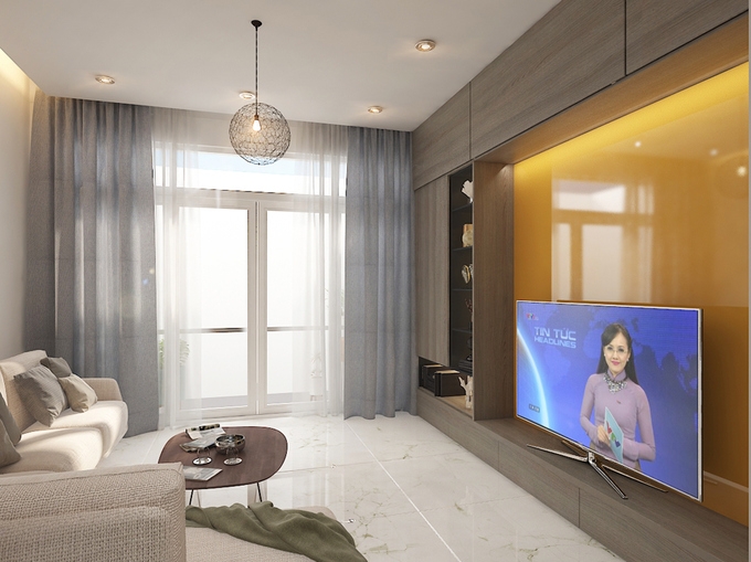 Bố trí nội thất sinh hoạt chung nhà phố 4 tầng mặt tiền 4m