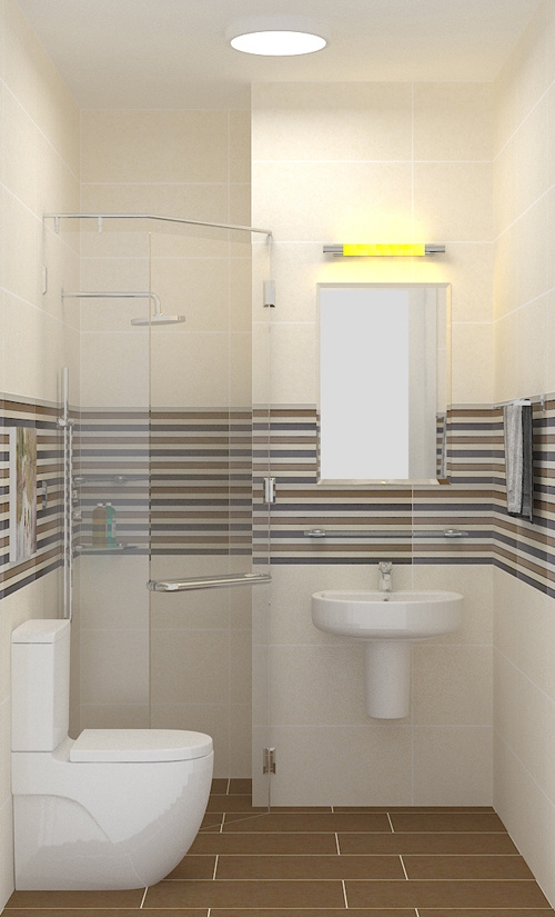 Bố trí nội thất wc nhà phố 4 tầng mặt tiền 4m
