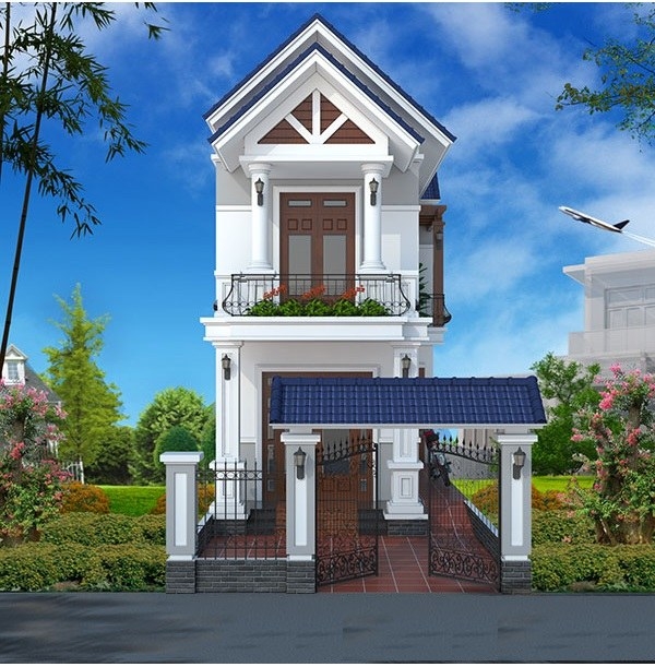mẫu nhà ống 2 tầng mái thái giá rẻ