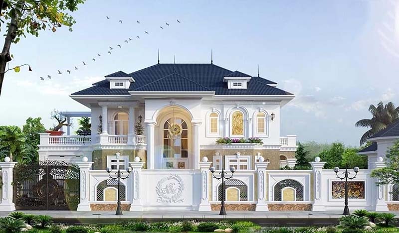 biet thu mai nhat 2 tang