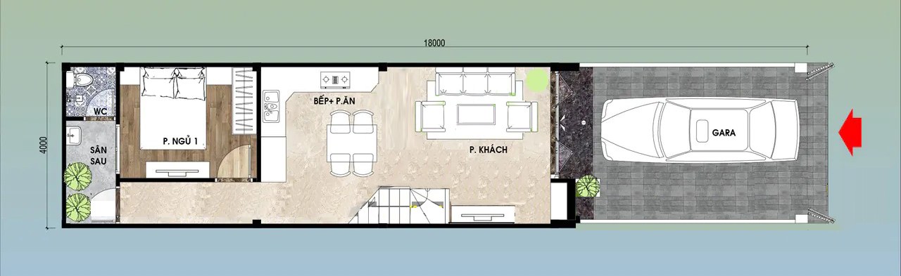 mau nha ong 2 tang 4x18m 4 5
