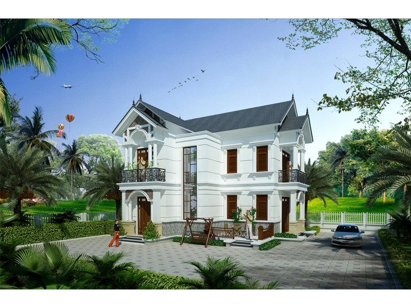 mau thiet ke nha 2 tang dep mai thai 1