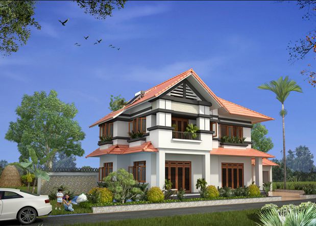 mau thiet ke nha 2 tang dep mai thai 17