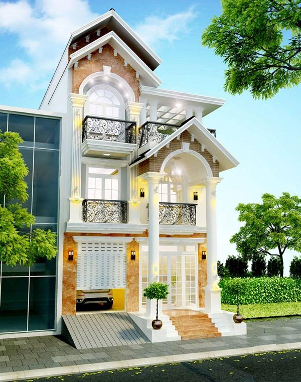 nhà 3 tầng tân cổ điển