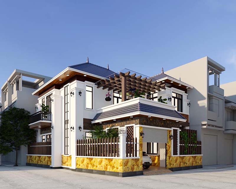 thiet ke nha mai nhat 2 tang