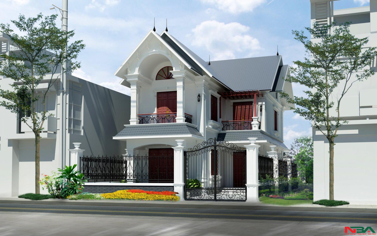 nha mai thai 2 tang 8x18m 1