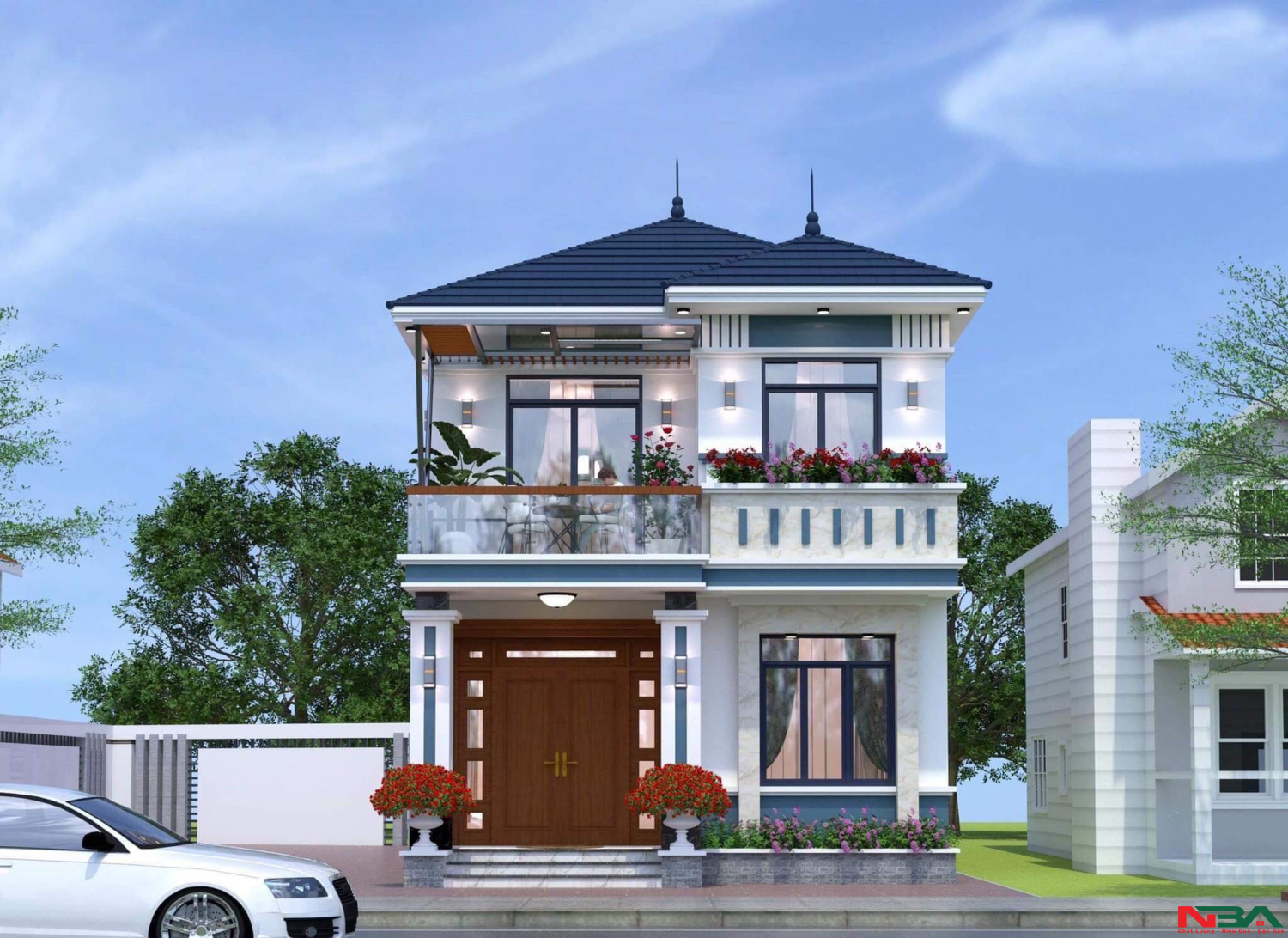 mau nha mai nhat 2 tang 7x12m 3 ngu 1