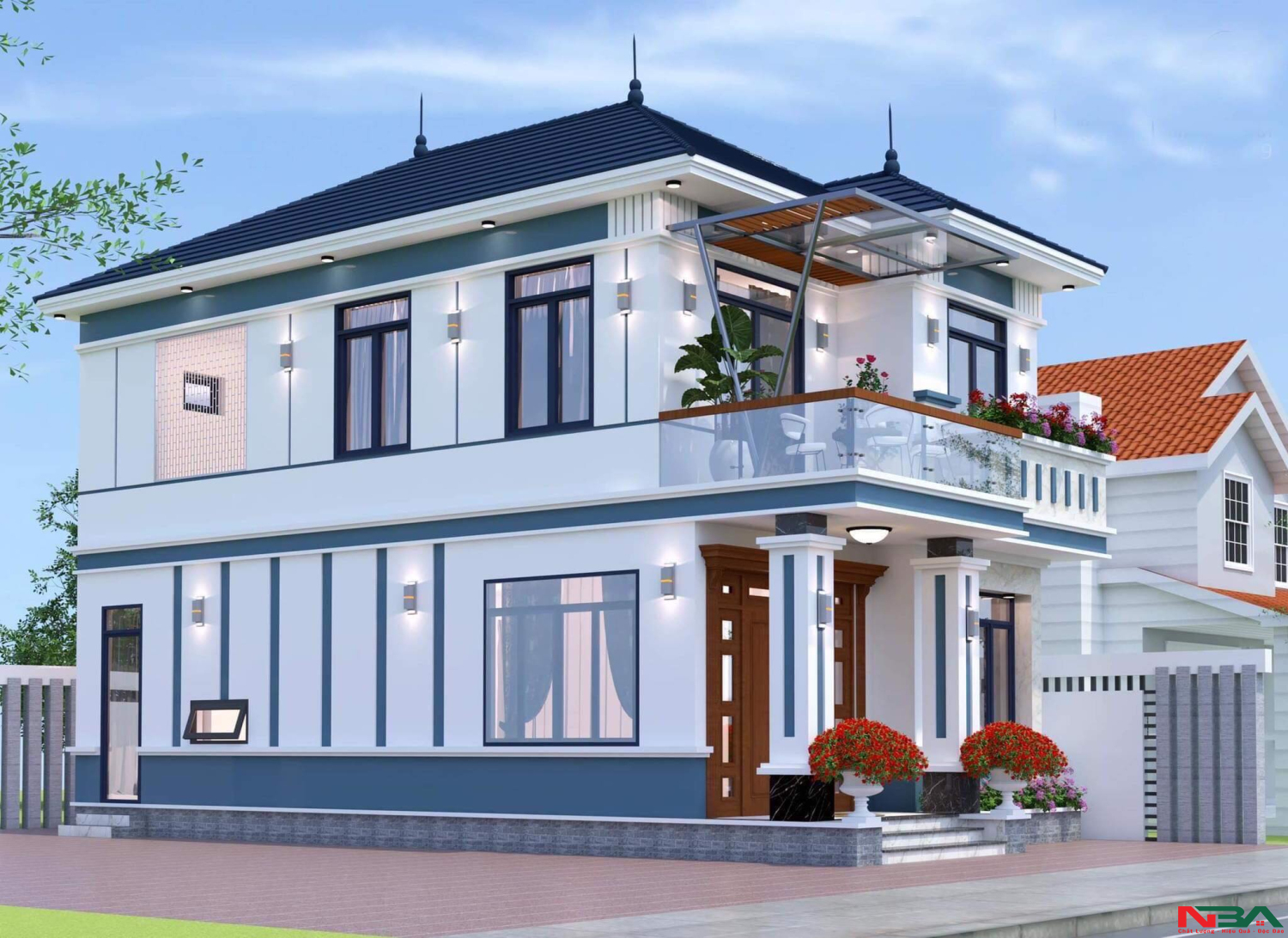 mau nha mai nhat 2 tang 7x12m 3 ngu 3