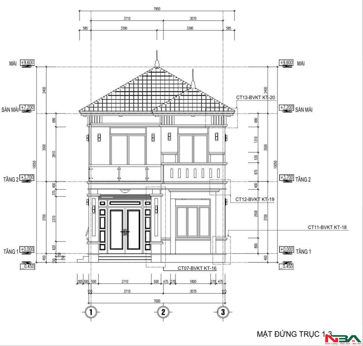 mau nha mai nhat 2 tang 7x12m 3 ngu 4
