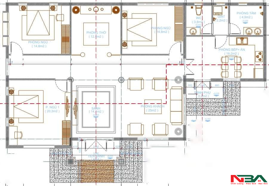 nha cap 4 mai nhat 12x18m 3 ngu ban ve